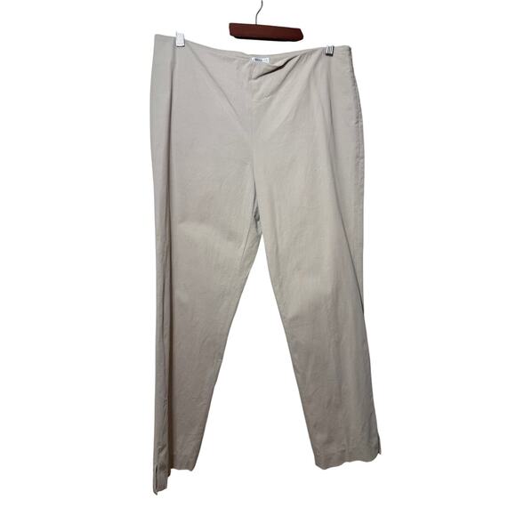 Brunello Cucinelli Cream Flat Front Pants Flaws Women's Sz. 12 - Picture 1 of 11